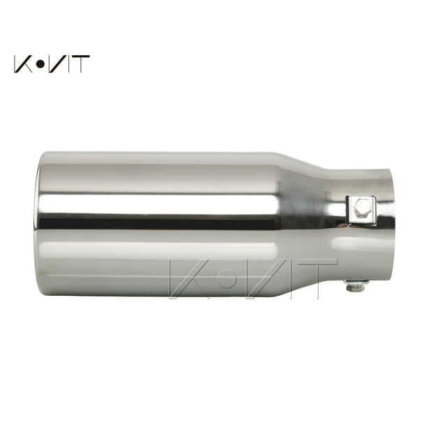 2.75 Inlet 3.5 Outlet 8.5 Long Dual Wall Rolled Angle Cut Exhaust Tip Tail Pipe